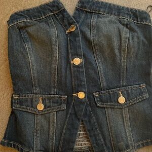 Zara Blue Denim Corset Top